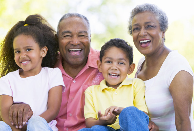 A multigenerational family spending time together